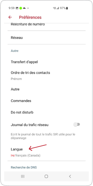Comment Changer La Langue Du T l phone Logiciel android AgileIP Comment Changer La Langue Du T l phone Logiciel android AgileIP